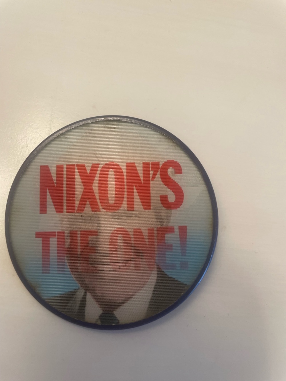 Richard Nixon “ Nixon’s The One” Flasher Pin Button 1968